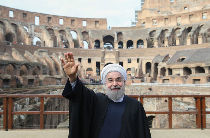 حسن روحانی در میدان گلادیاتورهای ایتالیا /تصاویر