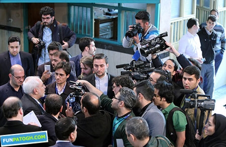 محمدجواد ظریف و همسرش پای صندوق رای