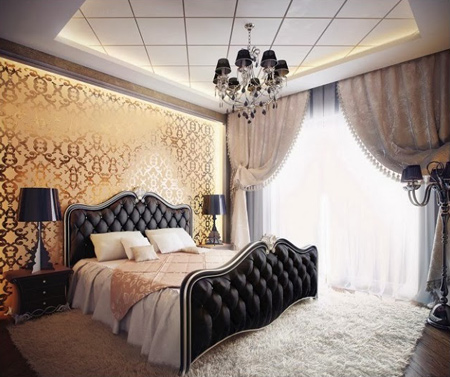 مدل اتاق خواب لوکس با دکوراسیون سلطنتی مدل اتاق خواب لوکس با دکوراسیون سلطنتی