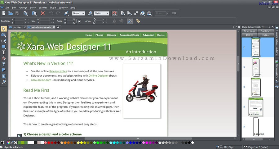 نرم افزار طراحی صفحات وب - Xara Web Designer Premium 11.2.3