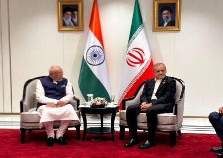 دیدار پزشکیان با نخست‌وزیر هند در حاشیه اجلاس سران شانگهای