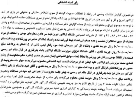 خداداد عزیزی 4 ماه محروم و 2 میلیارد جریمه شد؛ عالیشاه 4 جلسه