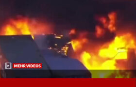 لحظه سقوط مرگبار بالگرد آمریکایی هنگام پوشش خبری یک تصادف